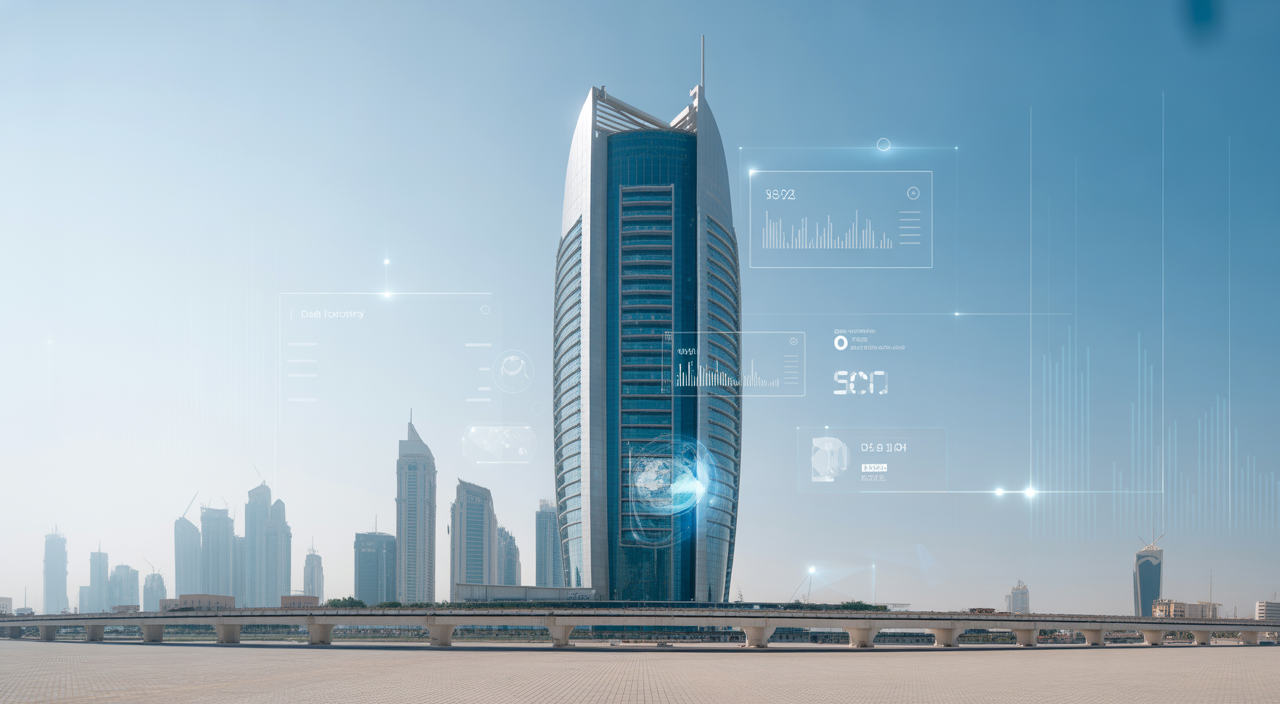 Modern high-rise building in Dubai representing professional facility management and technological efficiency.