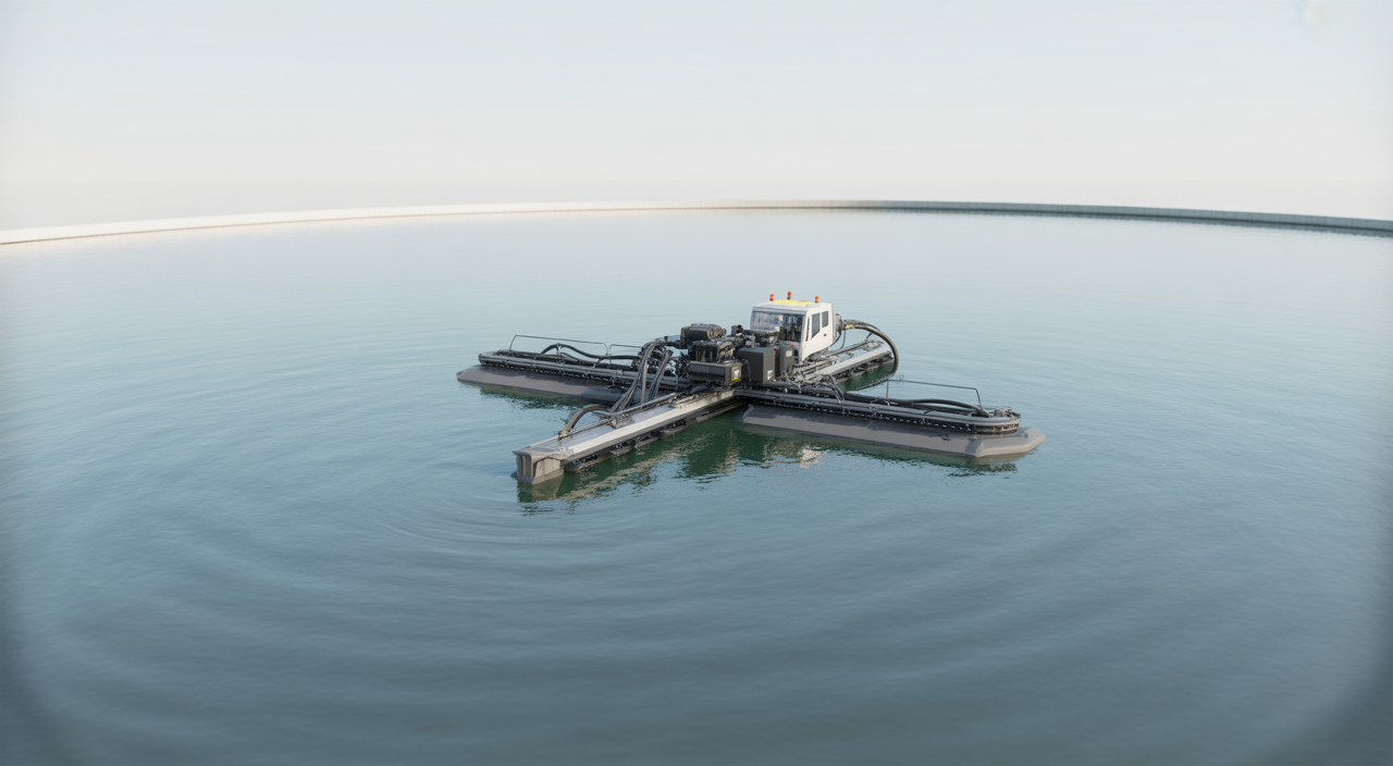 Wastewater dredge operating in a treatment facility