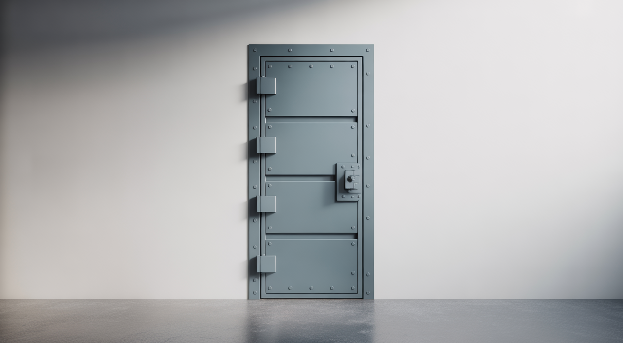 High-security safe room door installed in a modern home