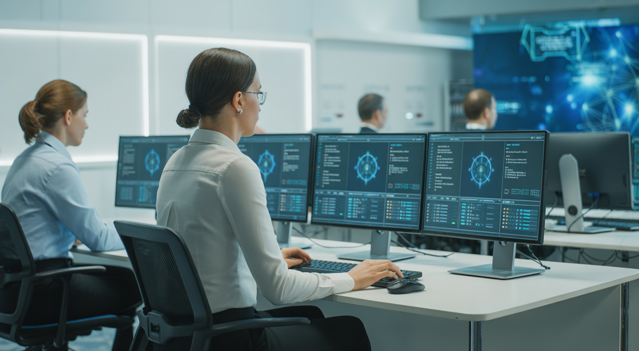Business owner consulting with a Canadian cybersecurity expert about data protection and compliance